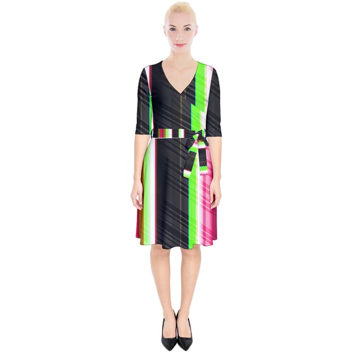 Abstract Background Pattern Textile Wrap Up Cocktail Dress