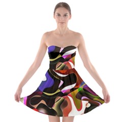 Abstract Background Design Art Strapless Bra Top Dress by Celenk