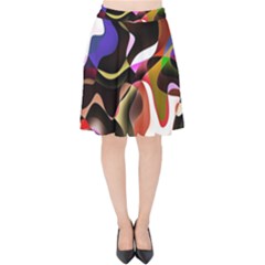 Abstract Background Design Art Velvet High Waist Skirt by Celenk