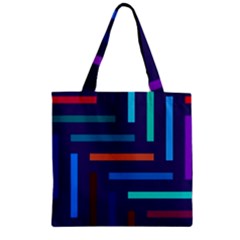 Lines Line Background Abstract Zipper Grocery Tote Bag by Celenk