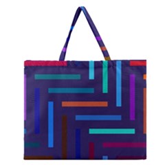 Lines Line Background Abstract Zipper Large Tote Bag by Celenk