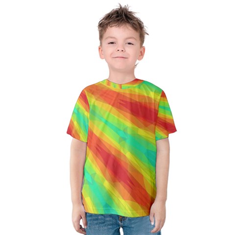 Graphic Kaleidoscope Geometric Kids  Cotton Tee by Celenk