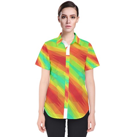 Graphic Kaleidoscope Geometric Women s Short Sleeve Shirt by Celenk