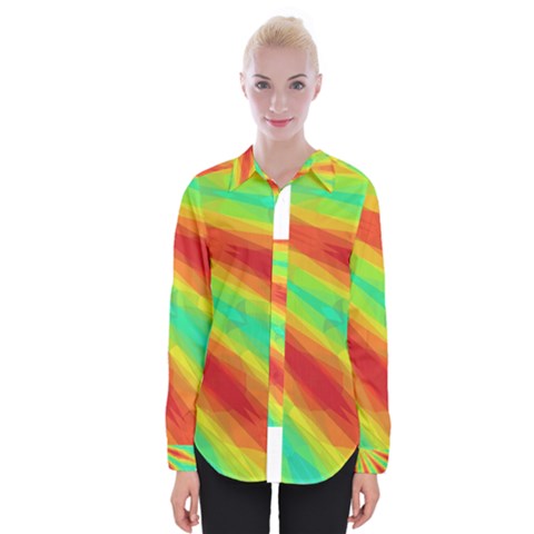 Graphic Kaleidoscope Geometric Womens Long Sleeve Shirt by Celenk