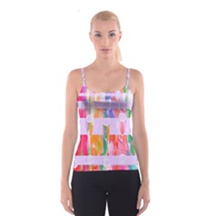 Watercolour Paint Dripping Ink Spaghetti Strap Top by Celenk