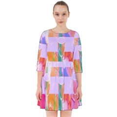 Watercolour Paint Dripping Ink Smock Dress by Celenk