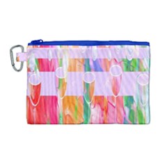 Watercolour Paint Dripping Ink Canvas Cosmetic Bag (large) by Celenk