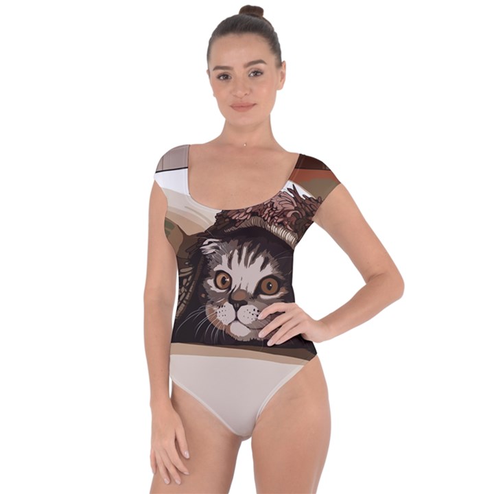 Cat Kitten Cute Pet Blanket Sweet Short Sleeve Leotard 