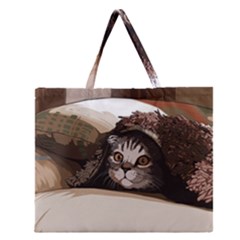 Cat Kitten Cute Pet Blanket Sweet Zipper Large Tote Bag by Celenk