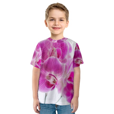 Orchid Phaleonopsis Art Plant Kids  Sport Mesh Tee by Celenk