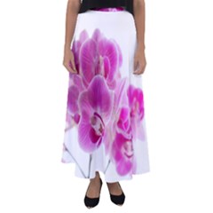 Orchid Phaleonopsis Art Plant Flared Maxi Skirt by Celenk