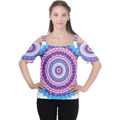 Flower Power Cutout Shoulder Tee