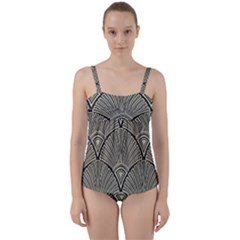 Art Nouveau Twist Front Tankini Set by NouveauDesign