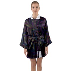 Lines Line Background Long Sleeve Kimono Robe by Celenk