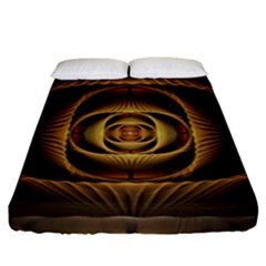 Fractal Copper Amber Abstract Fitted Sheet (king Size) by Celenk