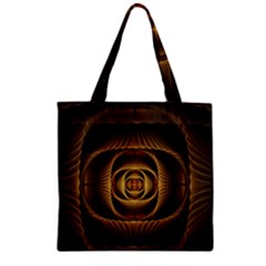 Fractal Copper Amber Abstract Zipper Grocery Tote Bag by Celenk