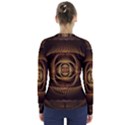 Fractal Copper Amber Abstract V-Neck Long Sleeve Top View2