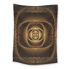 Fractal Copper Amber Abstract Medium Tapestry by Celenk