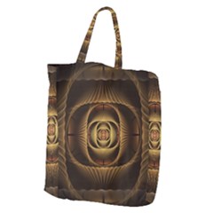 Fractal Copper Amber Abstract Giant Grocery Zipper Tote by Celenk