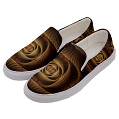 Fractal Copper Amber Abstract Men s Canvas Slip Ons by Celenk