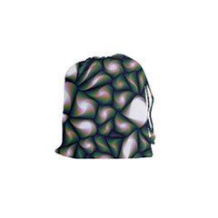 Fuzzy Abstract Art Urban Fragments Drawstring Pouches (small)  by Celenk