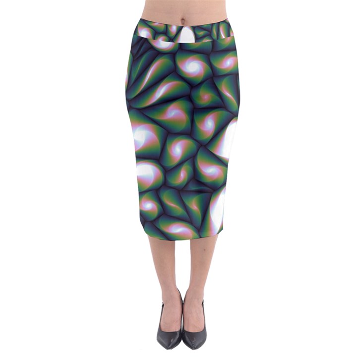 Fuzzy Abstract Art Urban Fragments Midi Pencil Skirt