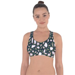 Fuzzy Abstract Art Urban Fragments Cross String Back Sports Bra by Celenk