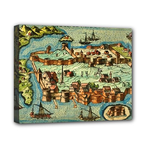 Medeival Ancient Map Fortress Canvas 10  X 8  by Celenk