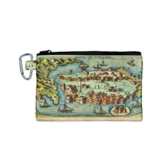 Medeival Ancient Map Fortress Canvas Cosmetic Bag (small) by Celenk