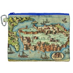 Medeival Ancient Map Fortress Canvas Cosmetic Bag (xxl) by Celenk