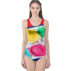 Palette Brush Paint Box Color One Piece Swimsuit by Celenk