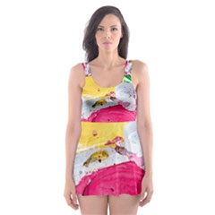 Palette Brush Paint Box Color Skater Dress Swimsuit by Celenk