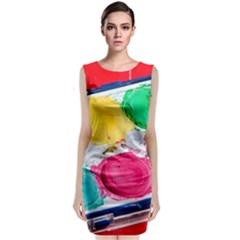 Palette Brush Paint Box Color Classic Sleeveless Midi Dress