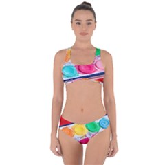 Palette Brush Paint Box Color Criss Cross Bikini Set by Celenk