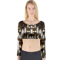 Organ Church Music Organ Whistle Long Sleeve Crop Top by Celenk