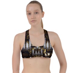 Organ Church Music Organ Whistle Criss Cross Racerback Sports Bra by Celenk