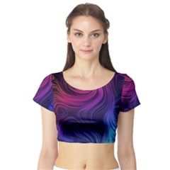 Abstract Pattern Art Wallpaper Short Sleeve Crop Top by Celenk