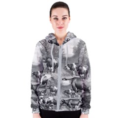 Holstein Fresian Cows Fresian Cows Women s Zipper Hoodie by Celenk