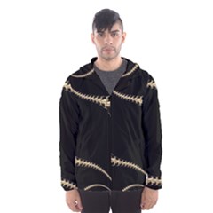 Fractal Art Design Pattern Texture Hooded Wind Breaker (men) by Celenk