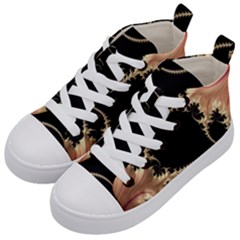 Fractal Art Design Pattern Texture Kid s Mid-top Canvas Sneakers by Celenk