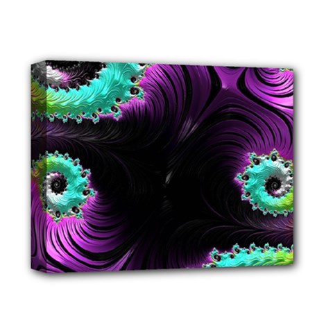 Fractals Spirals Black Colorful Deluxe Canvas 14  X 11  by Celenk