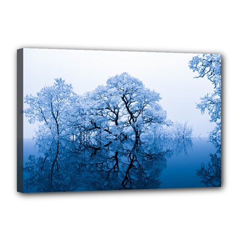 Nature Inspiration Trees Blue Canvas 18  X 12  by Celenk