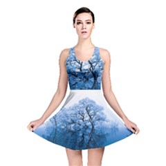 Nature Inspiration Trees Blue Reversible Skater Dress by Celenk