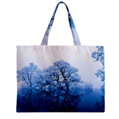 Nature Inspiration Trees Blue Zipper Mini Tote Bag by Celenk