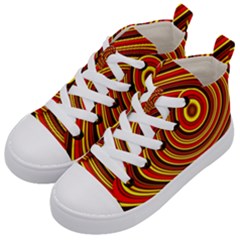 Fractal Art Mathematics Generated Kid s Mid-top Canvas Sneakers by Celenk