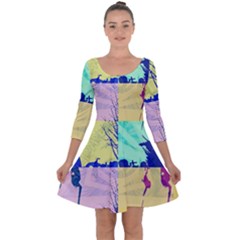 Girlfriend  respect Her   Quarter Sleeve Skater Dress