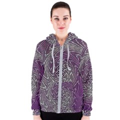 Graphic Abstract Lines Wave Art Women s Zipper Hoodie by Celenk