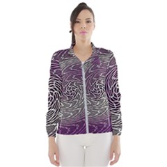 Graphic Abstract Lines Wave Art Wind Breaker (women)