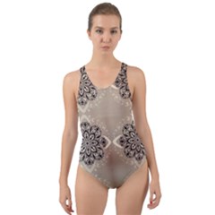 Flower Pattern Pattern Art Cut-out Back One Piece Swimsuit by Celenk