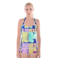 Girlfriend  respect Her   Boyleg Halter Swimsuit  by inspyremerevolution